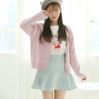 Cherry Embroidery Knit Cardigan