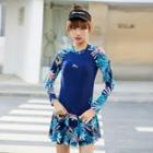 Set: Floral Rash Guard + Skirt