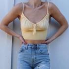 Tie-front Cropped Knit Camisole Top