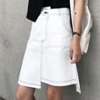 Asymmetric Short-sleeve T-shirt / A-line Skirt