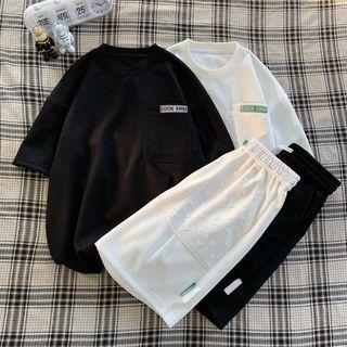 Set : Lettering Short-sleeve Top + Shorts
