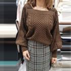 Cable-knit Square-neck Sweater