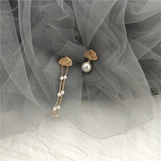 Faux Pearl Alloy Cloud Dangle Earring