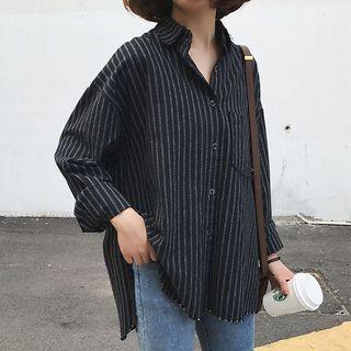 Striped Slit-side Shirt