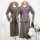 Set: V-neck Long-sleeve T-shirt + Wide-leg Pants