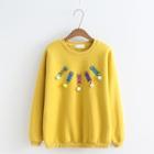 Pom Pom Pencil Print Pullover