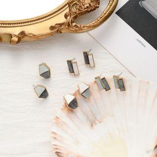 Two-tone Geometric Stud Earring