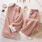 Set: Furry Long-sleeve Top + Pants
