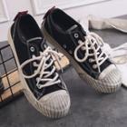 Chinese Characters Lace-up Canvas Sneakers