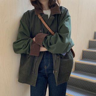 Long-sleeve Plain Jacket Green - One Size