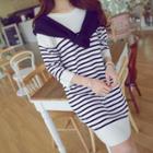 Stripe 3/4-sleeve Dress