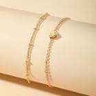 Set Of 2: Bracelet Set Of 2 - B001 - Gold - One Size