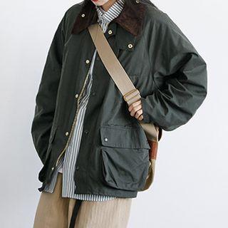 Pocket Detail Corduroy Cargo Jacket