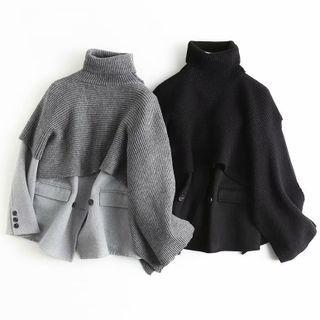 Turtleneck Panel Blazer