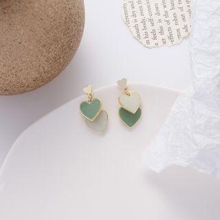 Non-matching Heart Dangle Earring 1 Pair - 01 - As Shown In Figure - One Size