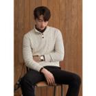 Button-front Cable-knit Sweater