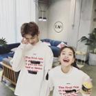 Couple Matching Lettering Print Sweater