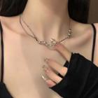 Branches Layered Alloy Choker Silver - 40cm