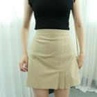 Band-waist Pleat-detail Skirt