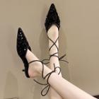 Lace-up Sequin Stiletto Heel Sandals