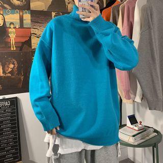 Turtle Neck Plain Knit Top
