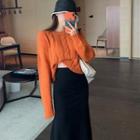 Cable Knit Sweater Tangerine - One Size