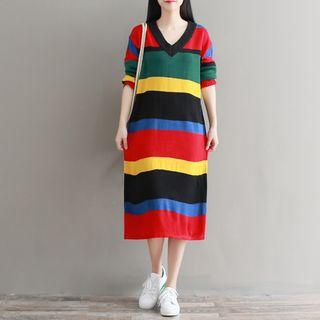 Long-sleeve Midi Sweater Dress
