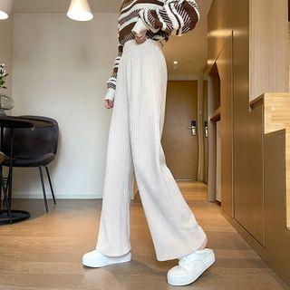 Corduroy High-waist Straight Cut Pants