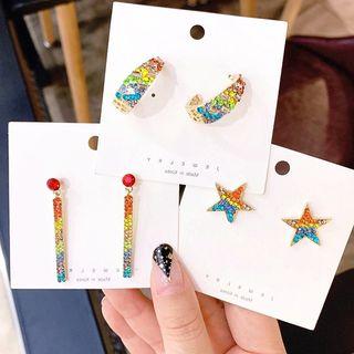 Rainbow Rhinestone Earring