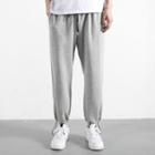 Plain Drawstring-cuff Sweatpants / Set Of 2