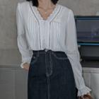 Lace-hem Long-sleeve Shirt