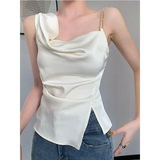 Asymmetrical Cowl Neck Tank Top