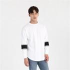 Round-hem Contrast-trim T-shirt