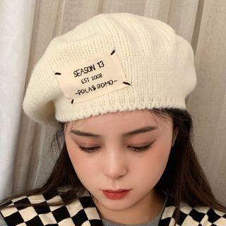 Lettering Patch Knit Beret