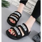 Lettering Slide Platform Sandals