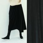 Inset Velvet Long Skirt Leggings