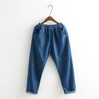 Applique Cuffed Jeans