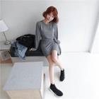 Long-sleeve Wrap-front Mini Dress