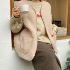Plus Size V-neck Sherpa-fleece Zip Vest