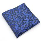 Vine Pattern Pocket Square Black, Blue - One Size