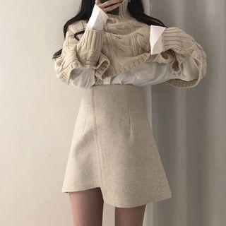 Set: Knit Crop Sweater + Skirt