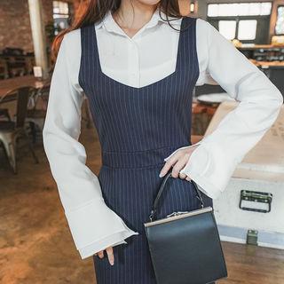 Frill-cuff Chiffon Blouse