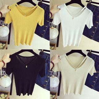 Inset Necklace Short Sleeve Tee