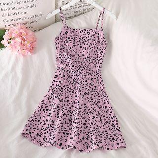 Leopard Sleeveless Dress Pink - One Size