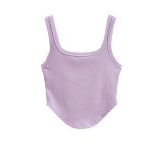 Scoop Hem Plain Tank Top
