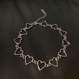 Heart Choker Silver - One Size