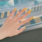 Pointed Nail Art False Nail 166 - Mango Yellow - One Size