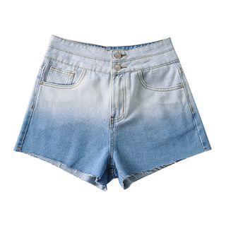 Gradient Denim Hot Pants