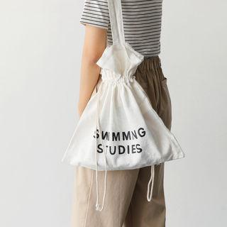 Letter Print Bucket Shopper Bag