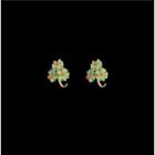 Flower Alloy Earring 1 Pair - Green - One Size
